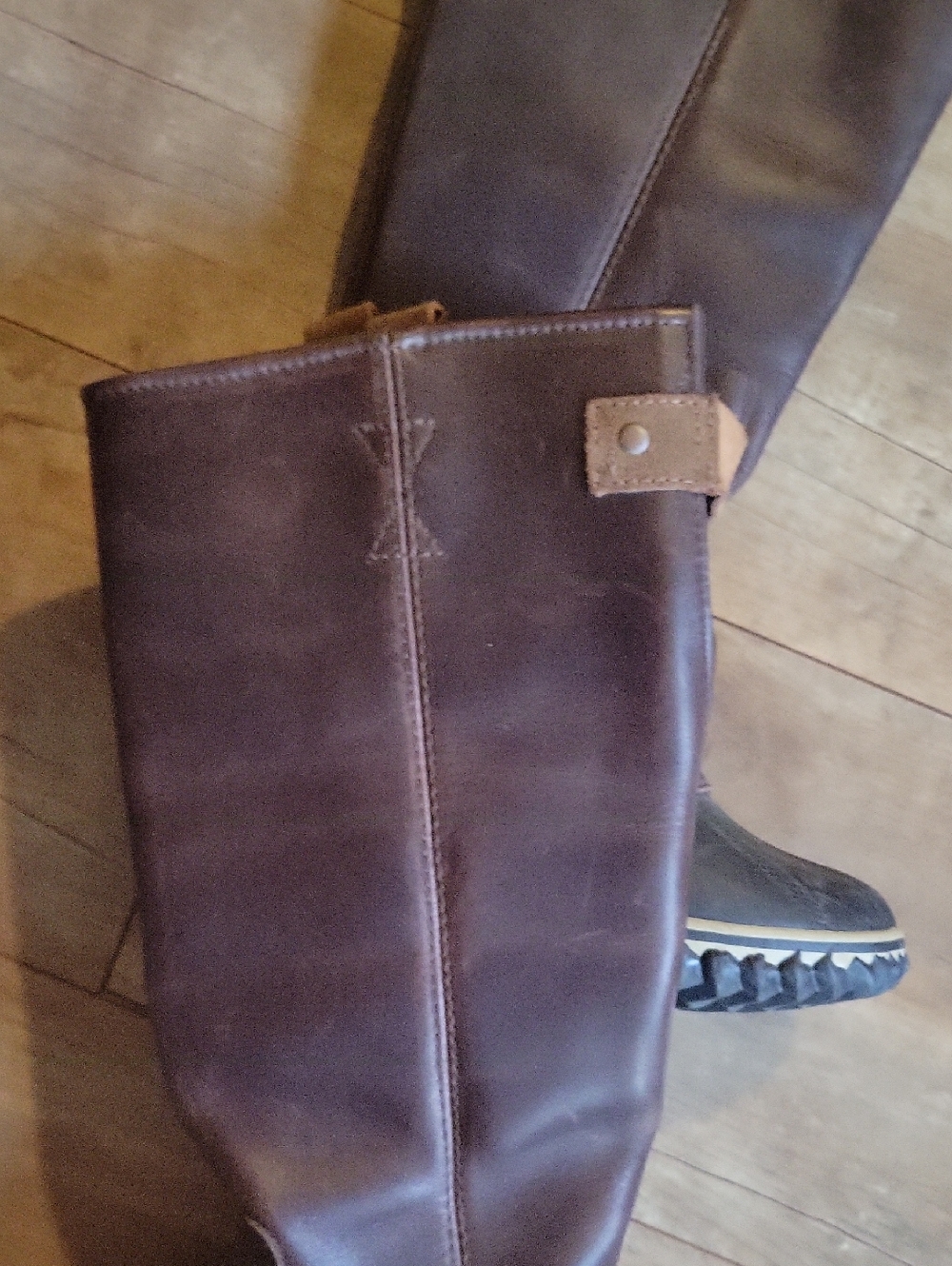 SOREL Women’s Tall Brown Leather Duck Boots - Picture 6 of 10